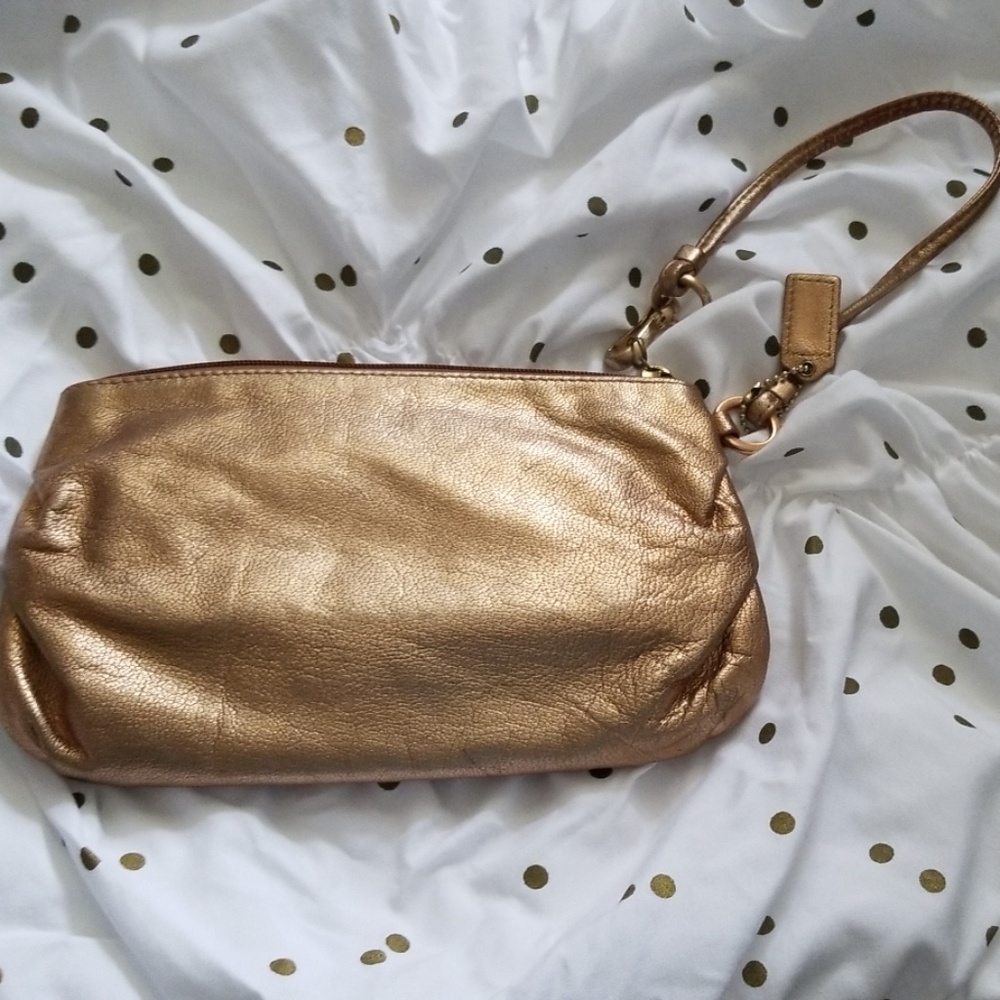 Coach Gold Wristlet - Picture 3 of 7